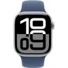 APPLE Watch Series 10 GPS 42mm Sudraba Alumīnija Korpuss ar Džinsa Sporta Siksniņu - S/M