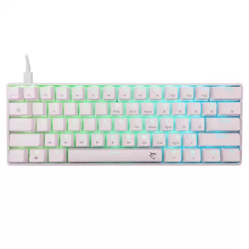 Vadāma mehāniskā tastatūra White Shark Shinobi-2 (GK-004221) — Zilas slēdži, Baltā, US izkārtojums