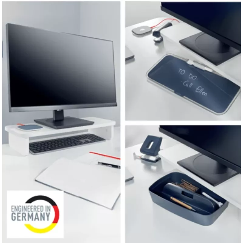 Monitora statīvs LEITZ Freestanding 64340001 — brīvi stāvošs galda statīvs 61 cm (24 collu) ekrāniem, 20 kg ietilpība, augstuma regulēšana, balts
