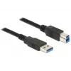 USB kabelis DeLOCK 85065 USB 3.2 Gen 1 0.5 m USB A USB B Melns
