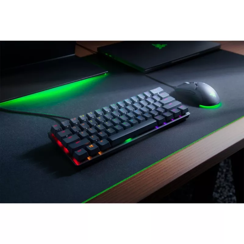 Razer Huntsman Mini, Gaming tastatūra, melna, DE-Layout, Razer Lineārie optiskie (sarkanie)