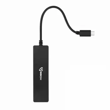 Sbox H-404C USB 3.0 4 portu centrmezgls ar Type-C savienotāju