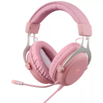 Deltaco GAM-030-P Spēļu austiņas ar mikrofonu, vadu, galvas saite, USB Type-A, rozā