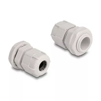 Kabeļu ievads M16 DELOCK, plastmasa, pelēks, 10 gab. iepakojumā