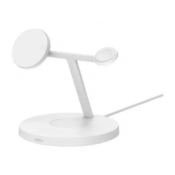 Belkin BoostCharge Pro 3-in-1 bezvadu lādētājs austiņām, viedtālrunim un viedpulkstenim, balts
