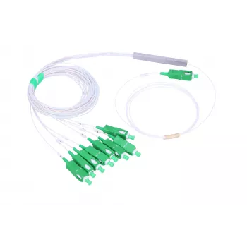 Šķiedru optikas sadalītājs Extralink PLC 1:8 SC/APC 0.9mm 1.5m Zaļš Balts
