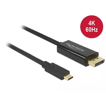 Delock kabelis USB Type-C spraudnis > Displayport spraudnis (DP Alt Mode) 4K 60 Hz 3m melns