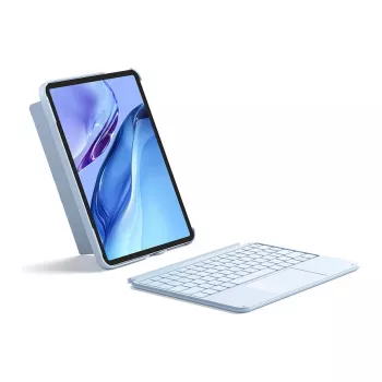 Inateck KB04122 QWERTZ Bluetooth tastatūra ar skārienpaliktni, iebūvēts 500 mAh akumulators, zila
