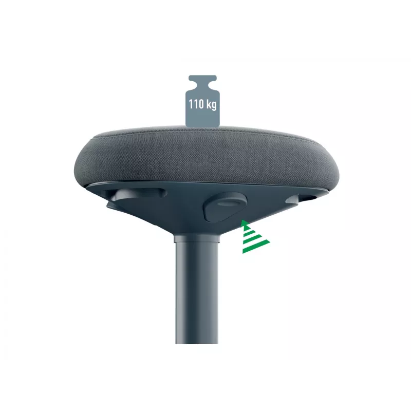 Biroja krēsls Leitz 65440095 polsterēts sēdeklis pelēks plastmasas rāmis
