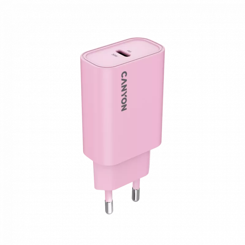 CANYON lādētājs OnCharge 30CL Max Power 30W 1xPD EU Rozā