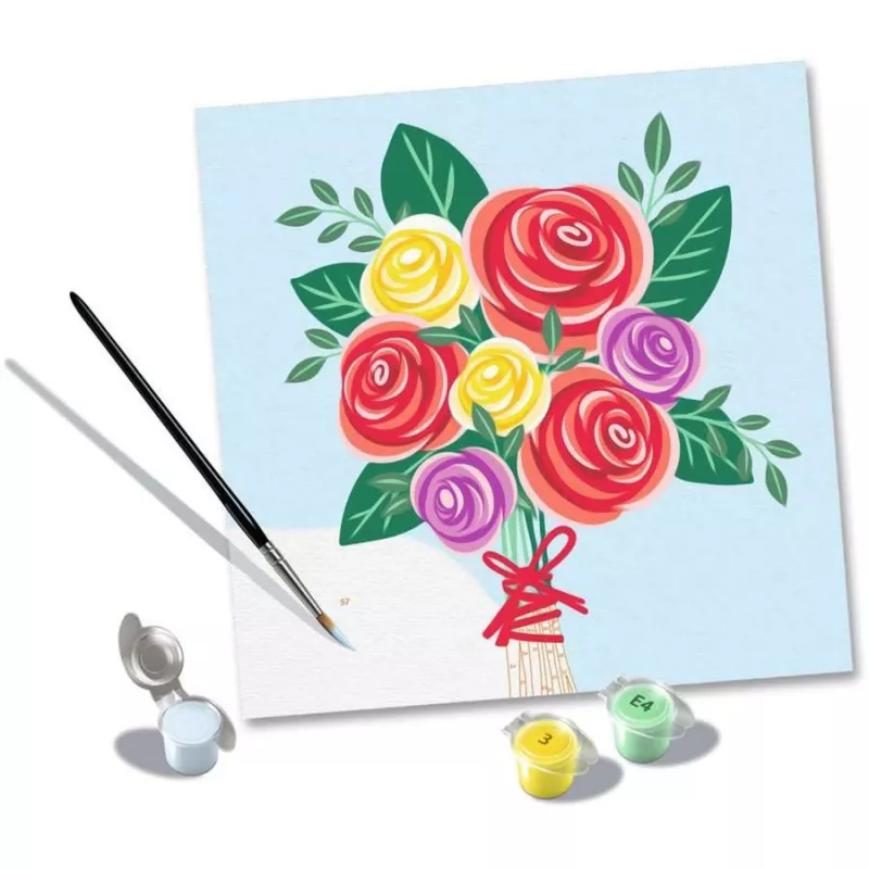 Ravensburger krāsošanas komplekts CreArt – Rožu pušķis, krāso pēc numuriem (modelis 25520)