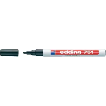 Marķieris Edding e-751 balts plastmasas apaļš uzgalis — balta tinte, apaļš gals