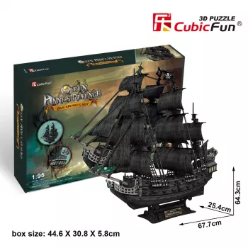 PUZZLE 3D Lielais komplekts Pirātu kuģi Queen Revenge