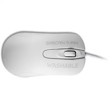 Vadu ambidextrous optiskā pele ManMachine Man & Machine C Mouse — USB Type-A, lāzers 1000 DPI, 3 pogas, ritināšanas ritenis (higiēniskā balta)