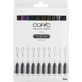 COPIC Multiliner Color Fineliner dažādās krāsās 0,3 mm, 10 gab. (22075620)