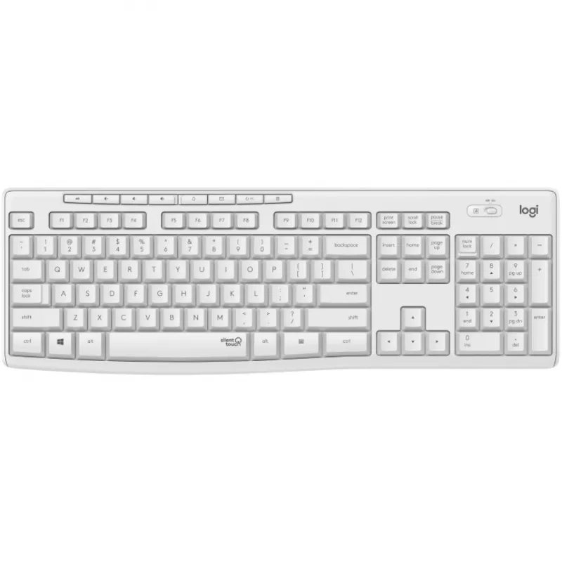 Logitech MK295 Klusā tastatūra un pele, balta, bezvadu ar USB uztvērēju, Šveices izkārtojums, 920-009872