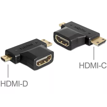 DeLOCK 65446 Pārejas savienotājs HDMI-C / HDMI-D uz HDMI-A