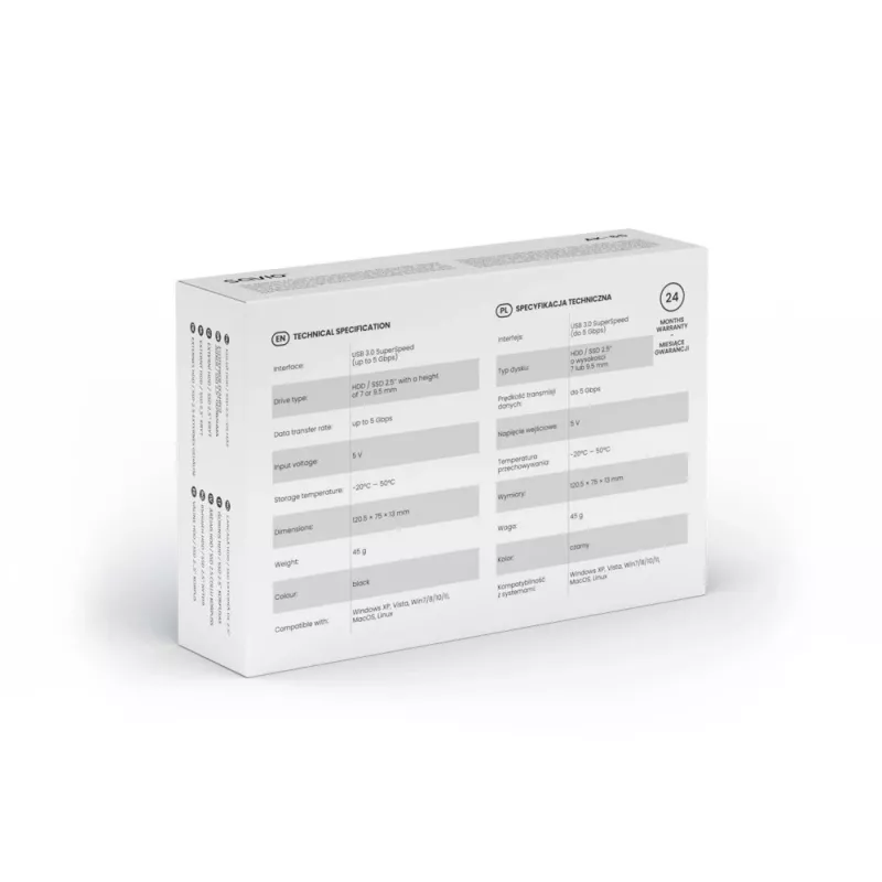 Ārējais HDD/SSD korpuss SAVIO AK-65 Melns 2.5 collu SATA USB 3.0 5 Gbit/s Micro-USB