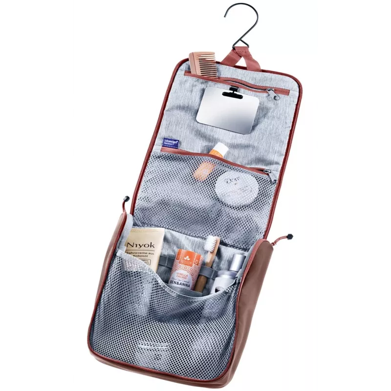 Ceļojumu somiņa DEUTER Wash Center II — ceļojuma tualetes piederumu komplekts, krāsa caspia/raisin