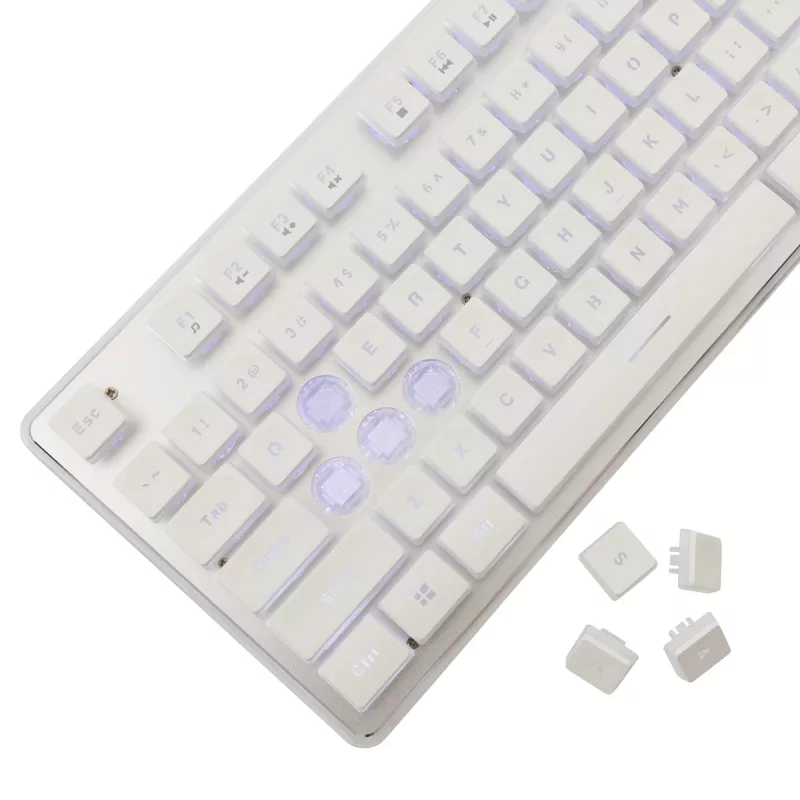 Mehāniskā spēļu tastatūra White Shark TACHI-W-US — kompakts TACHI balts izkārtojums