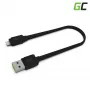 Green Cell KABGC02 lightning kabelis 0.25 m Melns