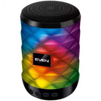 Skaļrunis SVEN PS-55, melns (5W, TWS, Bluetooth, FM, USB, microSD, 600mA*h)