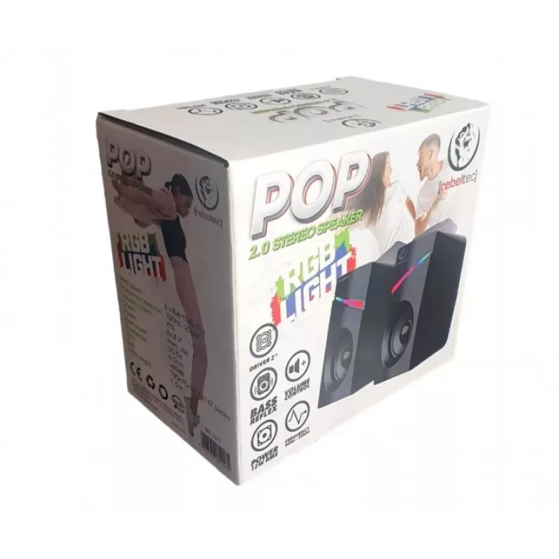 Skaļruņi Stereo 2.0 POP, Rebeltec, 20W, RBLGLO00047