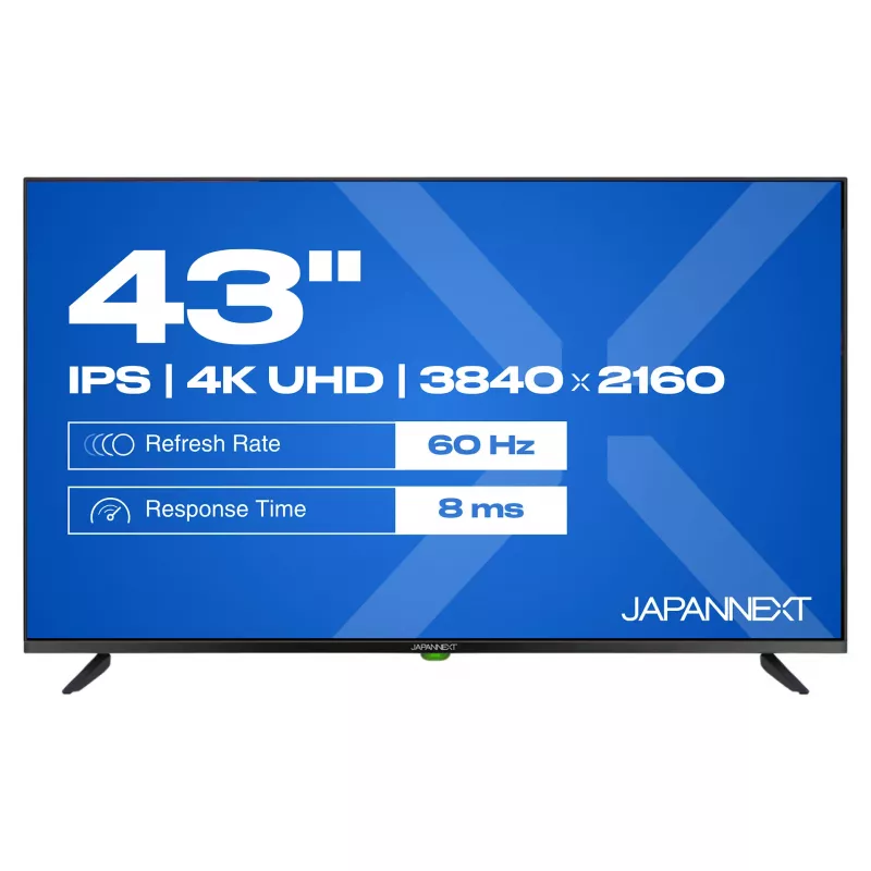 109,2 cm (43 inch) JAPANNEXT JN-IPS430UHD60F 4K IPS monitors ar iebūvētiem skaļruņiem un WLAN