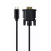 Gembird A-CM-VGAM-01 USB-C uz VGA spraudnis adaptera kabelis, 1920x1080 60 Hz, 2 m, melns