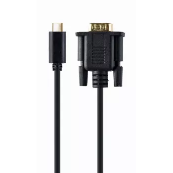 USB grafiskais adapteris Gembird A-CM-VGAM-01, USB-C uz VGA, 1920x1080, 0.15 m kabelis, melns