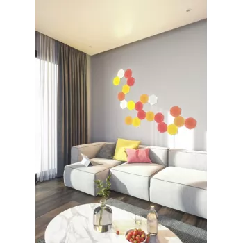 Nanoleaf NL42-6002HX-15PK LED sešstūra paneļu gaisma, RGB, 15 komplektā, tīkla barošana