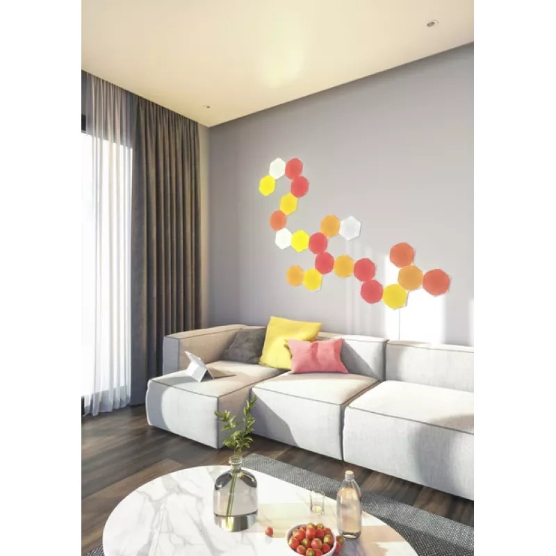 Nanoleaf NL42-6002HX-15PK LED sešstūra paneļu gaisma, RGB, 15 komplektā, tīkla barošana