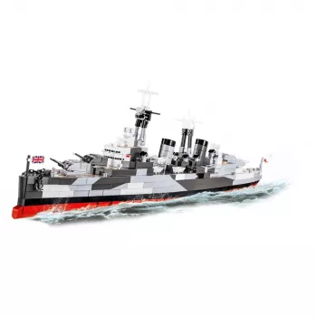Būvējams modelis Cobi HMS Belfast 1:300 mēroga COBI-4844, vēsturiskā Karaliskā flotes vieglā kreisera displeja modelis
