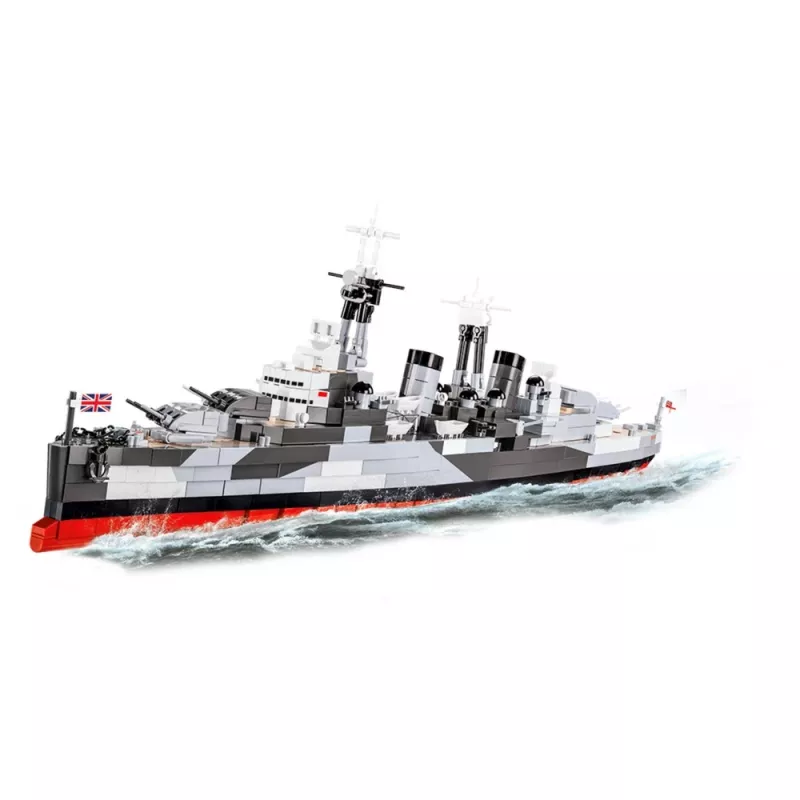 Būvējams modelis Cobi HMS Belfast 1:300 mēroga COBI-4844, vēsturiskā Karaliskā flotes vieglā kreisera displeja modelis