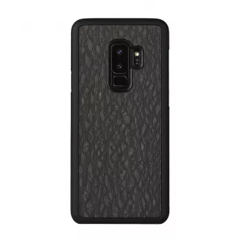 Viedtālruņa maciņš no koka un polikarbonāta Samsung Galaxy S9 Plus — ogles melns