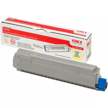 Tonera kasetne OKI 43487709 dzeltena, līdz 6000 lapām