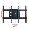 TV sienas stiprinājuma rāmis ESPERANZA ERW021 40–85 collu plakanajiem televizoriem, metāls, slīpums, 6–50 cm attālums, 68 kg kapacitāte, VESA 200x100–600x500 mm