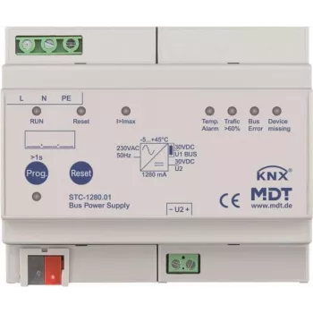 MDT STC-1280.01 kopnes barošanas avots ar diagnostiku 8TE, REG, 1280mA