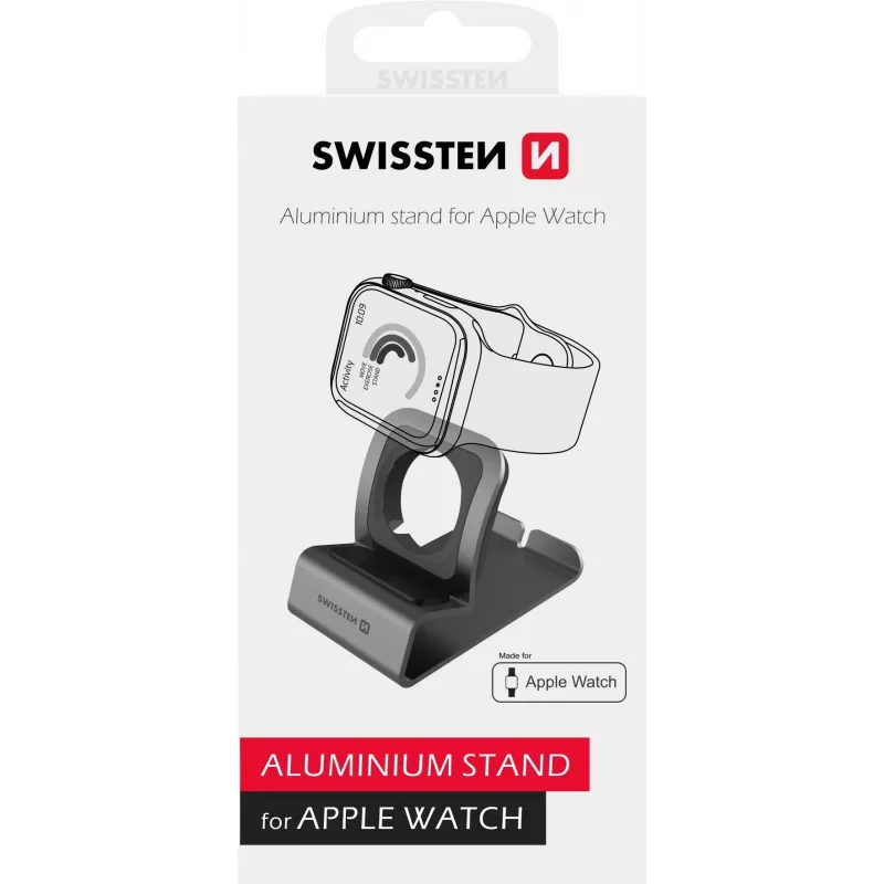 Alumīnija statīvs SWISSTEN 25005200 Apple Watch Series 1–6, pelēks