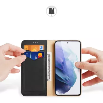 Dux Ducis Hivo Īstas ādas maciņš ar atloku Samsung Galaxy S22+ (S22 Plus) Melns