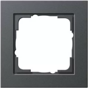 Pārsega plāksne slēdzim GIRA E2 Antracīts — termoplasts, bezskrūvju, 80,8×80,8×9,3 mm
