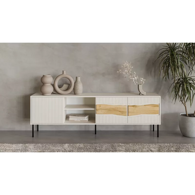 TV skapis cama meble INSERTO 3D1W 190x40x62 cm kašmira apdare ar LED