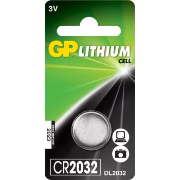GP CR2032 litija monētu baterija 3V, 1 gab. (blistera iepakojumā)