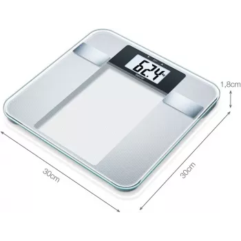 Personīgie svari Beurer BG 13 Square Grey, Caurspīdīgi