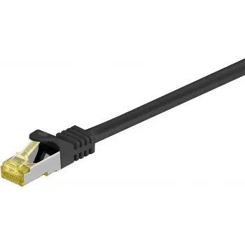 Wentronic Goobay Cat.7 Raw Cable Patch Kabelis, S/FTP (PiMF), Melns, 15 m - LSZH Halogēns-Brīvs, Varš, RJ45 Spraudnis (91653)