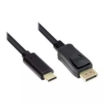 Good Connections USB-C uz DP1.2 adaptera kabelis melns 3m