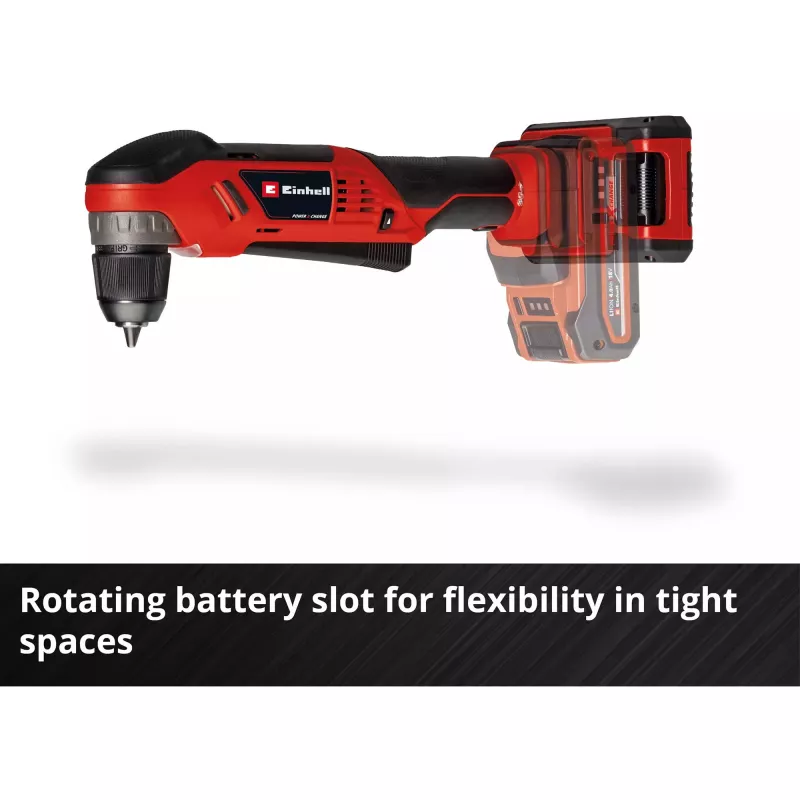 Einhell TE-AD 18 Li Solo akumulatora leņķa urbjmašīna, Power X-Change, 18 V, 45 Nm, bez akumulatora un lādētāja, sarkana/melna