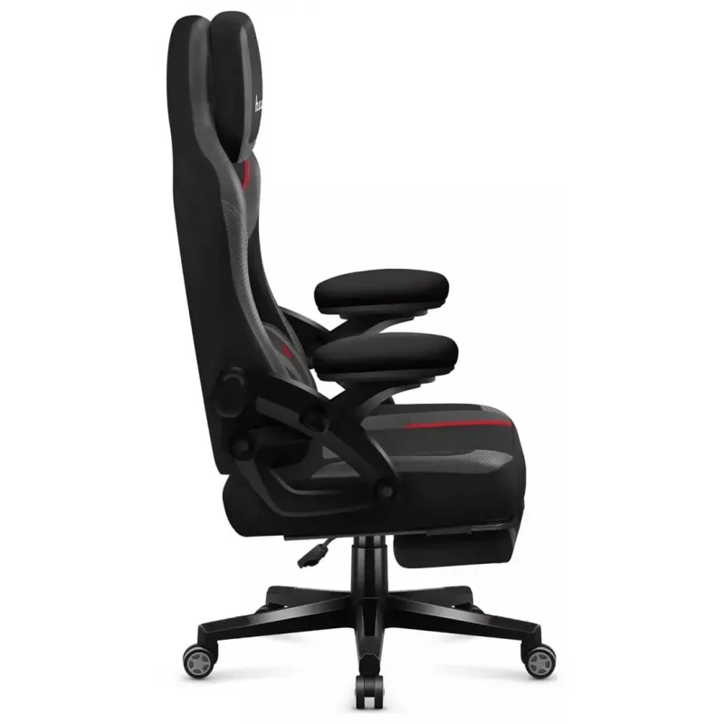 Gaming krēsls huzaro Force 4.6 — auduma sēdeklis, regulējams augstums un atzveltnes slīpums, jostas atbalsts, 130 kg, sēdekļa platums 41 cm