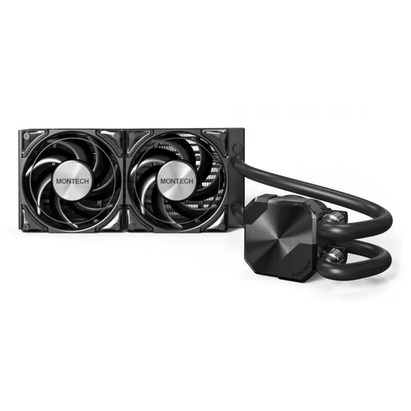 Montech HyperFlow Silent 240 procesoru šķidruma dzesēšanas sistēma AIO 240 mm melna