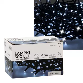 LED lentes komplekts Extralink 500L auksti balta — 3 m + 25 m iekštelpām/ārā